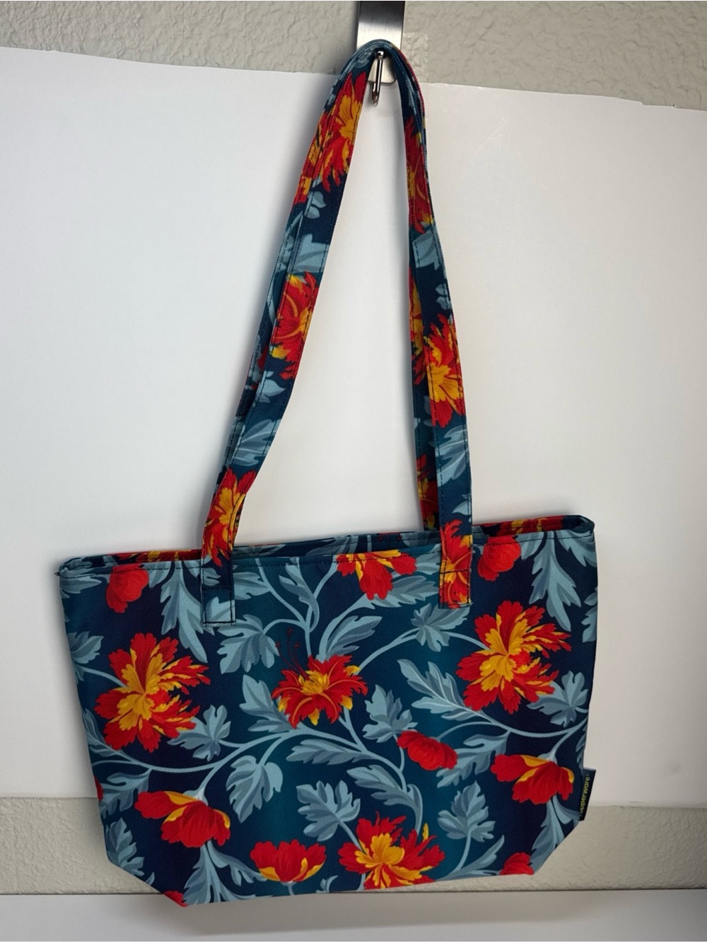 NEW Tupperware Floral Lonchera Lunch Tote Bag Navy Blue Travel Tote - Picture 5 of 5